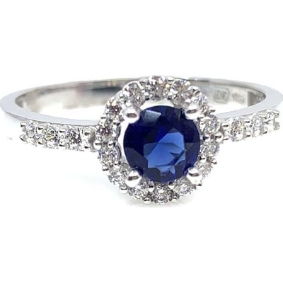 Diante Zlatý prsten s modrým kamenem 59628530