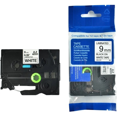 Compatible Съвместима лента с Brother TZ-NFX221/TZe-NFX221, 9mm x 5m, гъвкави, найлон, черен печат/бял фон (TZeNFX221)