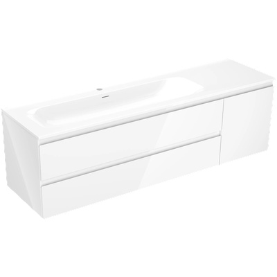 Mexen Orio шкаф за баня 160 см с мивка Vela лява, 2S, 1D, бял гланц - 91A13-16047-3-BBFFF00-W23L00 (91A13-16047-3-BBFFF00-W23L00)