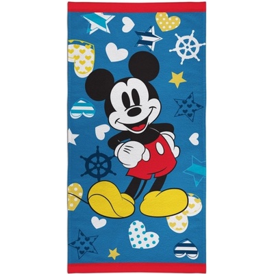 Himatsingka EU plážová osuška s gramážou 320 g/m² 70 x 140 cm Mickey Mouse Nautical