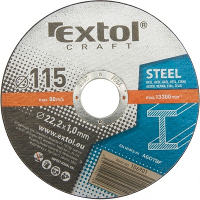 EXTOL CRAFT kotouče řezné na kov, 5ks, 115x1,0x22,2mm, 106901