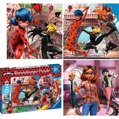 RAVENSBURGER Kouzelná Beruška a Černý Kocour 3x49 dílků