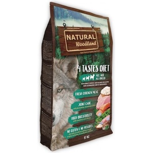 Natural Greatness Natural WoodLand 4 Tastes Diet JOINT CARE - Прясно месо от Пуйка, Пиле, Сьомга и риба Тон - храна за кучета от всички възрасти и породи с грижа за ставите - 10 кг, Испания ASM02PF10