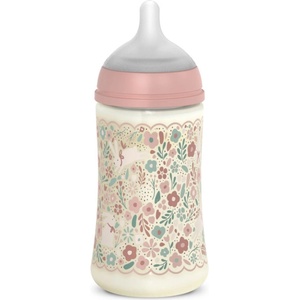 Suavinex Wonderland SX Pro Physiological Anti-Colic бебешко шише M Medium Flow 3 m+ Pink Flower 270ml