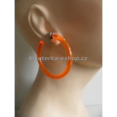 Bizuterka-eshop.cz kruhy 04498 oranžové s kamínky