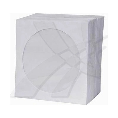 Obálka na 1 ks CD, papír, bílá, s okénkem, Logo, 100-pack
