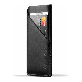 Pouzdro Mujjo sleeve kožené peněženkové iPhone X černé