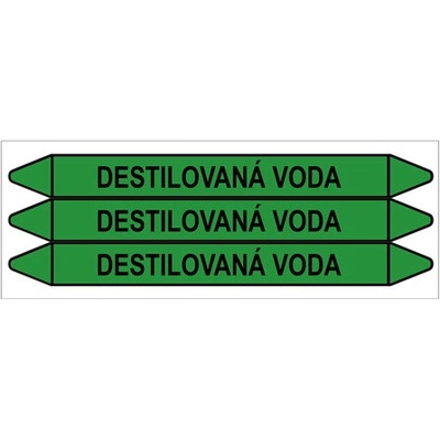 Značení potrubí, destilovaná voda,3 ks, 355 × 37 mm PZ 009097