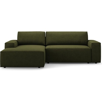 Micadoni Тъмнозелен разтегателен ъглов диван от букле (ляв ъгъл) Jodie - Micadoni Home (MIC_LCF_101_F1_JODIE6)