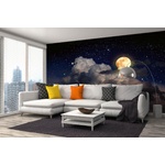 DIMEX ART Самозалепваща се флизелинова фототапета пълнолуние със звезди 375 x 250 см