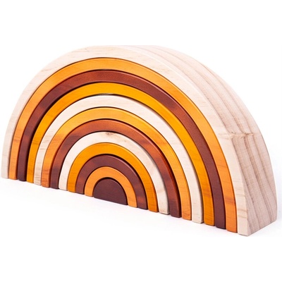 Bigjigs Toys Baby Drevené skladacie Rainbow Natural Large