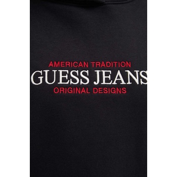 Guess Jeans Суичър Guess Jeans в черно с качулка с апликация W4YQ15 KC811 (W4YQ15.KC811)