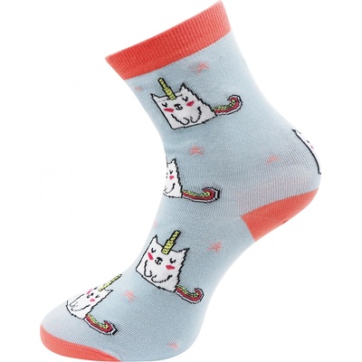Biju dámské ponožky s potiskem UNICORN CAT NP6322 9001482-3 9001482G světle modré – Hledejceny.cz