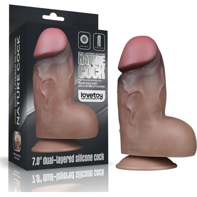 Lovetoy Dual Layered Platinum Silicone Cock 7.0" Brown