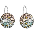 Evolution Group strieborné náušnice visiace s krištálmi Swarovski mix farieb okrúhle 31176.4 galaxy