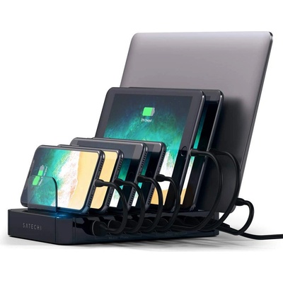 Satechi Multi Dock 7 Port USB Station - док станция със 7 x USB гнезда за зареждане за таблети и смартфони (черен)