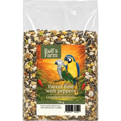 Rolf's Farm Parrot Food with Peppers - пълноценна храна за големи папагали, с люти чушки, 750 г