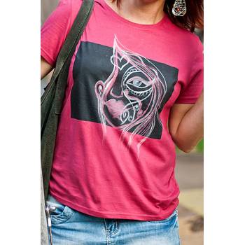 Image 1 of March Design Studio Дизайнерска тениска за писане с тебешир, дамска, розова