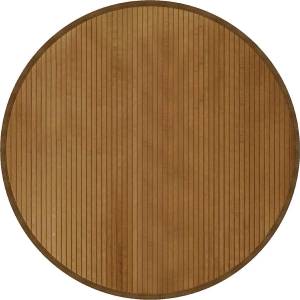 Pure Line Home Кръгъл килим от бамбукови летви с кант, кафяв