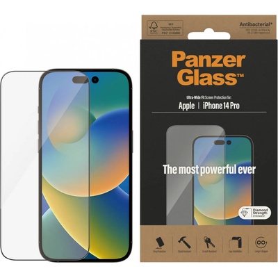 Panzer Стъклен протектор PanzerGlass за Apple Iphone 14 Pro, UWF, Antibacterial - Черен