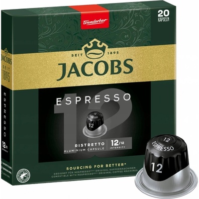 Jacobs Espresso 12 Ristretto pražená mletá káva 20 kapsúl 104 g