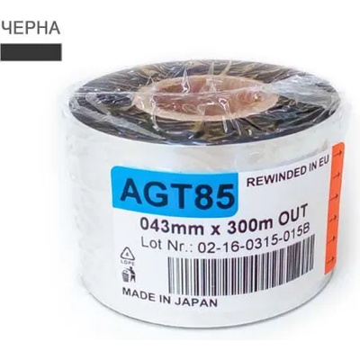 Черна 38мм/300м термотрансферна лента за ТЕКСТИЛ agt85