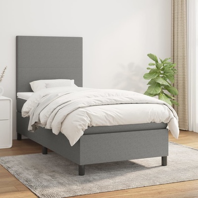 vidaXL Boxsprings matrací tmavě šedá textil