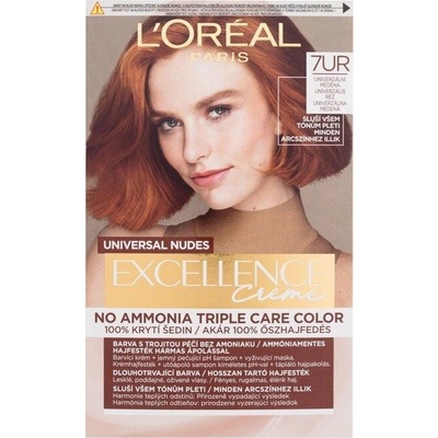 L'Oréal Paris Excellence Creme Triple Protection Farba na vlasy Všetky typy vlasov Farbené vlasy 7ur universal copper 48 ml