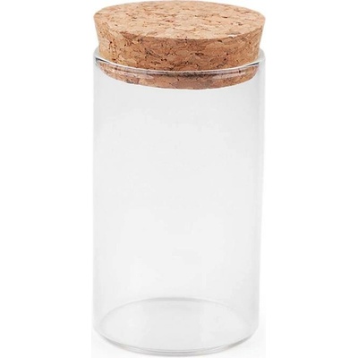 Skleněná lahvička / dóza s korkem transparent 4 lahv.