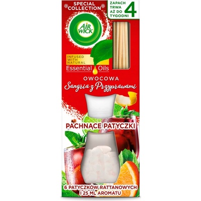Air Wick Essential Oils Voňavé ovocné tyčinky sangria s korením 25 ml