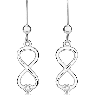 Šperky eshop briliantové náušnice ze stříbra symbol nekonečna africké háčky X18.12