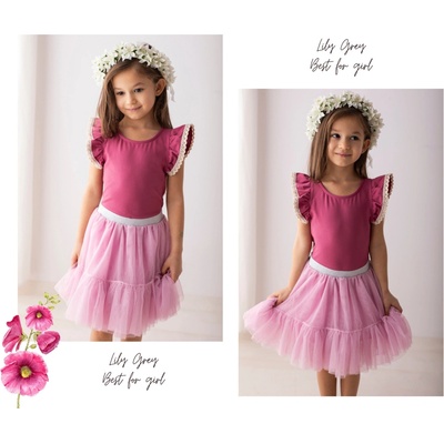 Lily Grey top s krajkou Old Rose