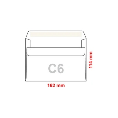 obálka C6 bílá samolepící přehybová 114x162mm 1ks