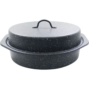 Elekom Овална дълбока тава 2в1 с капак ЕК-j32, Мраморно незалепващо покритие (ek-j32)