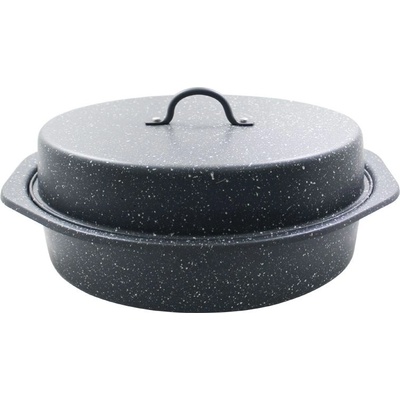 Elekom Овална дълбока тава 2в1 с капак ЕК-j32, Мраморно незалепващо покритие (ek-j32)