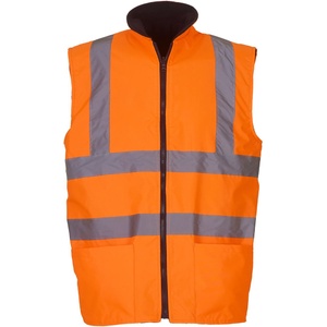 Yoko HI-VIS HV008F / Унисекс светлоотразителна поларена жилетка, двустранна - HV оранжева XXL (79008Fzv905)
