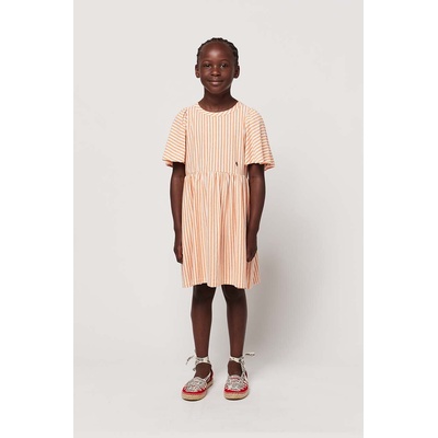 Bobo Choses Детска памучна рокля Bobo Choses в оранжево къса разкроена (124AC128)
