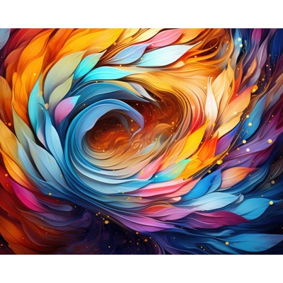 ZUTY Obrazy na stenu - Vír z farbených listov Rámovanie: bez rámu a bez vypnutia plátna, Rozmer: 40x50 cm
