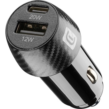 Cellularline Зарядно за кола 12V USB + USB-C 32W черно 15415