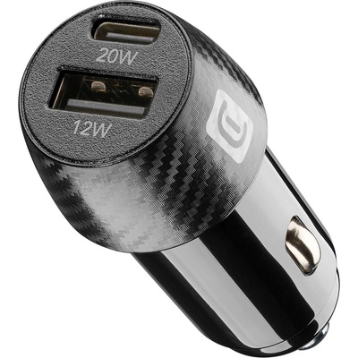 Cellularline Зарядно за кола 12V USB + USB-C 32W черно 15415