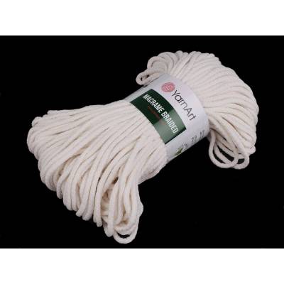 Prima-obchod Pletací příze Macrame Braided 250 g, barva 1 (752) krémová nejsvět.