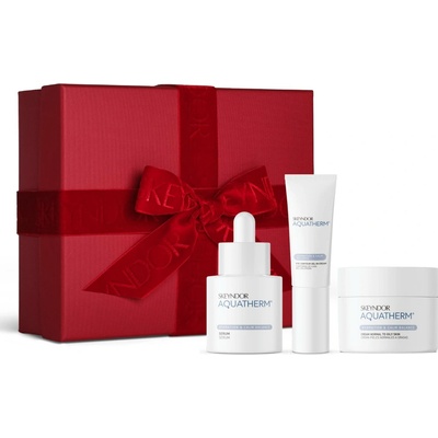Skeyndor Aquatherm krém pro normální až mastnou citlivou pleť 50 ml + pleťové sérum 30 ml + gelový oční krém 15 ml dárková sada