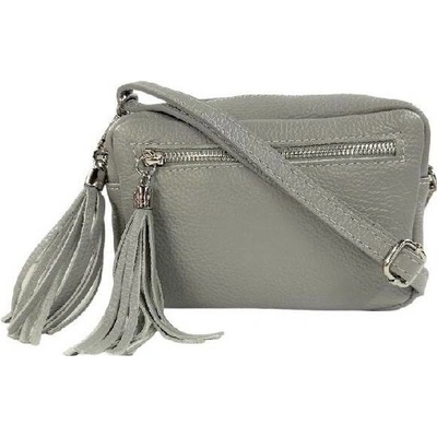 Vera Pelle dámská kožená malá crossbody kabelka šedá