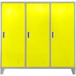 Carmen Метален шкаф Carmen CR-1605-3 JZ - сив / патешко жълт (3580179_9) - xmall