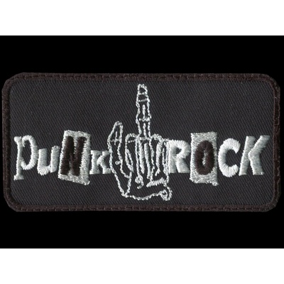 Nášivka PUNK ROCK fuck ruka vyšívaná