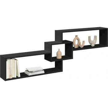 vidaXL Стенен шкаф, 158x18x53 см, черен, инженерно дърво (854815)