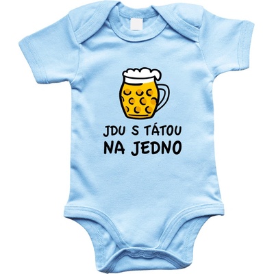 Hobbytriko Body dětské Jdu s tátou na jedno Modrá Soft Blue