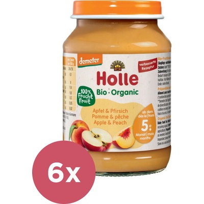 Holle Bio Broskev a jablko 6 x 190 g