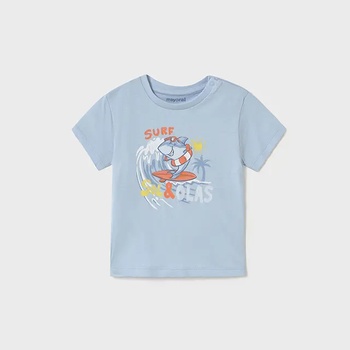 MAYORAL Тениска къс ръкав акула небесносин цвят за мини момиче Майорал