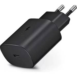 Samsung Заводски USB адаптер за мрежово зарядно устройство Samsung TypeC вход 25W EPTA800EBE PD. 3.0 Супер бързо зареждане черен ECO пакет SA800695 (SA800695)